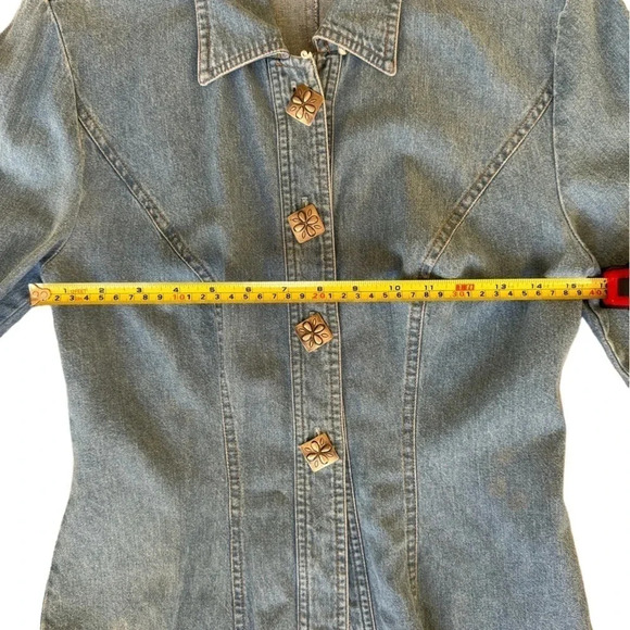 Vintage Hairston Roberson Western Denim Shirt womens size small - Picture 11 of 12